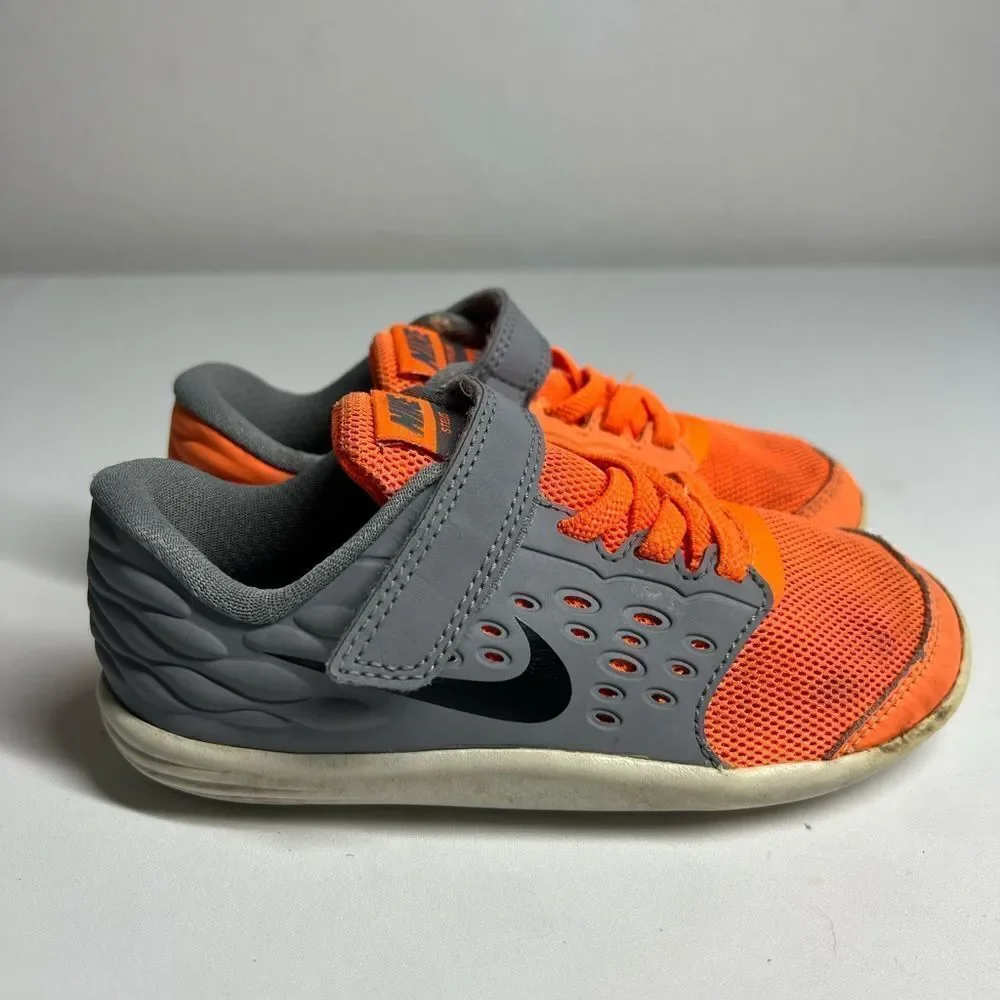 Nike Stelos Orange Hook & Loop  Synthetic Mesh Toddler Size 10